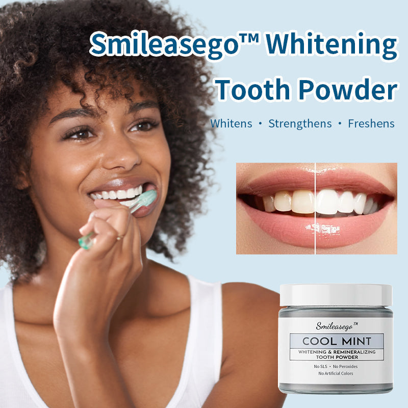 Smileasego™ Whitening Remineralizing Tooth Powder, Fluoride Free, Teeth Polish & Stain Remover