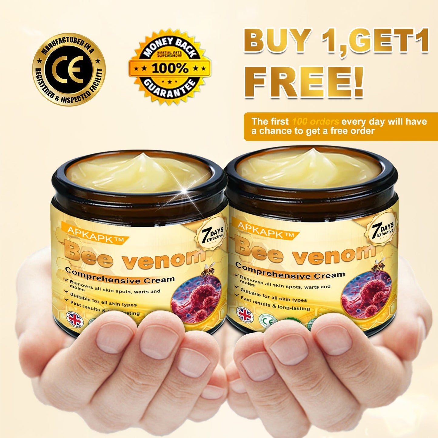 🐝 🐝APKAPK® Bee venom Comprehensive Cream 🔥 Sagging Skin, Fine Lines, Loss of Firmness, Flat Bust, Drooping Hips, and More
