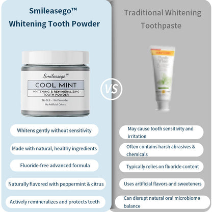 Smileasego™ Whitening Remineralizing Tooth Powder, Fluoride Free, Teeth Polish & Stain Remover